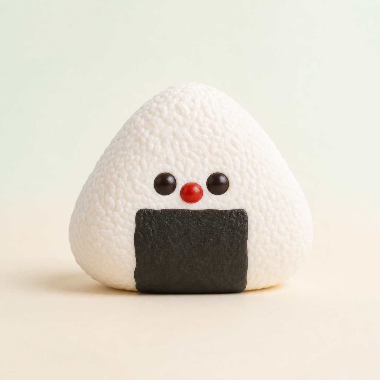 Mido Red Nose Riceball Squishy in white