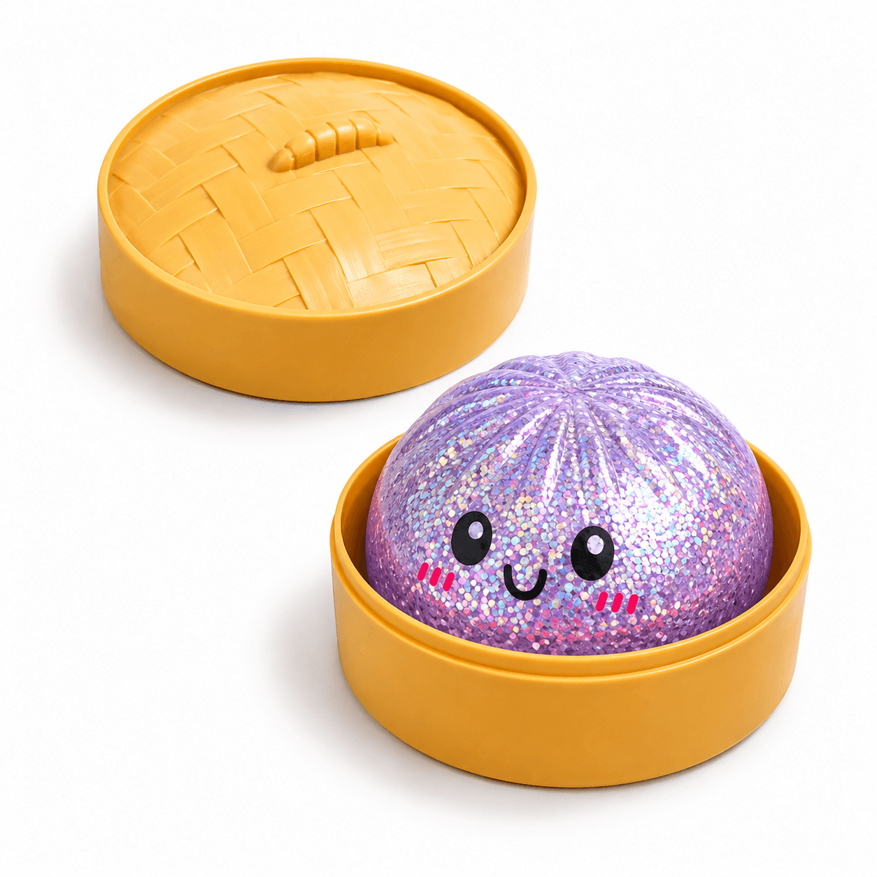 Purple glitter Mystery Dumpling Squishy